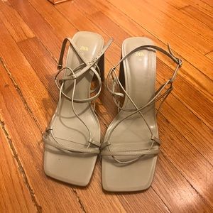 Zara Taupe Strappy Heel